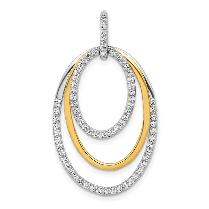 Rings Solid 14k Twotone 12ct Simulated CZ Fancy Triple Oval Pendant Goldia Rings Solid 14k Twotone 12ct Simulated CZ Fancy Triple Oval Pendant Goldia