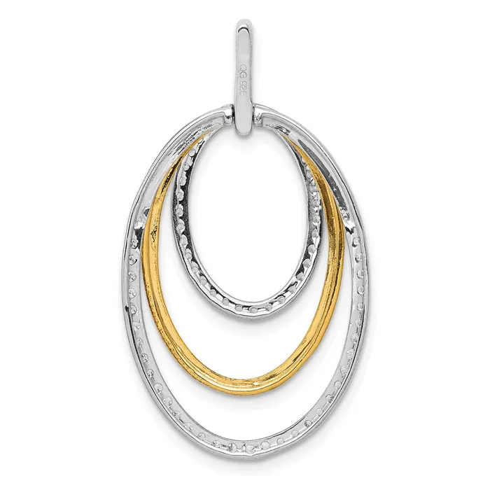 Rings Solid 14k Twotone 12ct Simulated CZ Fancy Triple Oval Pendant Goldia Rings Solid 14k Twotone 12ct Simulated CZ Fancy Triple Oval Pendant Goldia
