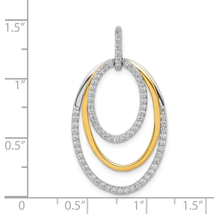 Rings Solid 14k Twotone 12ct Simulated CZ Fancy Triple Oval Pendant Goldia Rings Solid 14k Twotone 12ct Simulated CZ Fancy Triple Oval Pendant Goldia