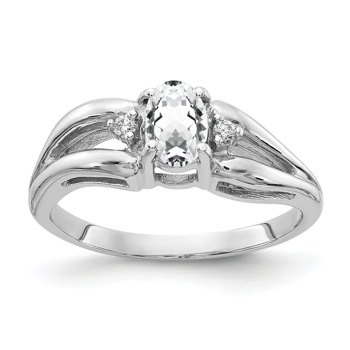 Rings Solid 14k White Gold 6x4mm Oval Cubic Zirconia AA Simulated CZ Ring Goldia Rings Solid 14k White Gold 6x4mm Oval Cubic Zirconia AA Simulated CZ Ring Goldia