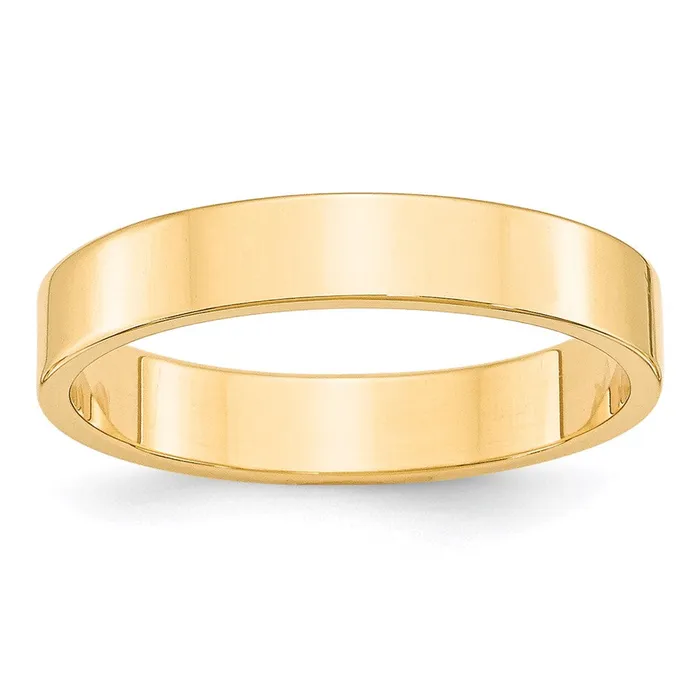 Rings Solid 14K Yellow Gold 4mm Light Weight Flat MensWomens Wedding Band Ring Size 135 Goldia Rings Solid 14K Yellow Gold 4mm Light Weight Flat MensWomens Wedding Band Ring Size 135 Goldia