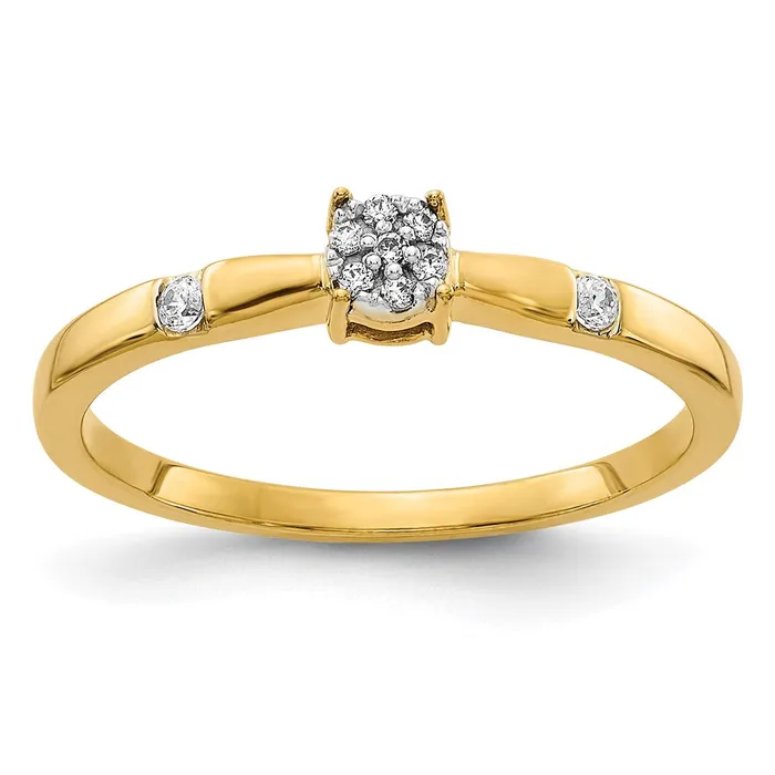 Rings Solid 14k Yellow Gold Simulated CZ Cluster Ring Goldia