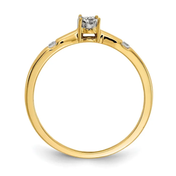 Rings Solid 14k Yellow Gold Simulated CZ Cluster Ring Goldia