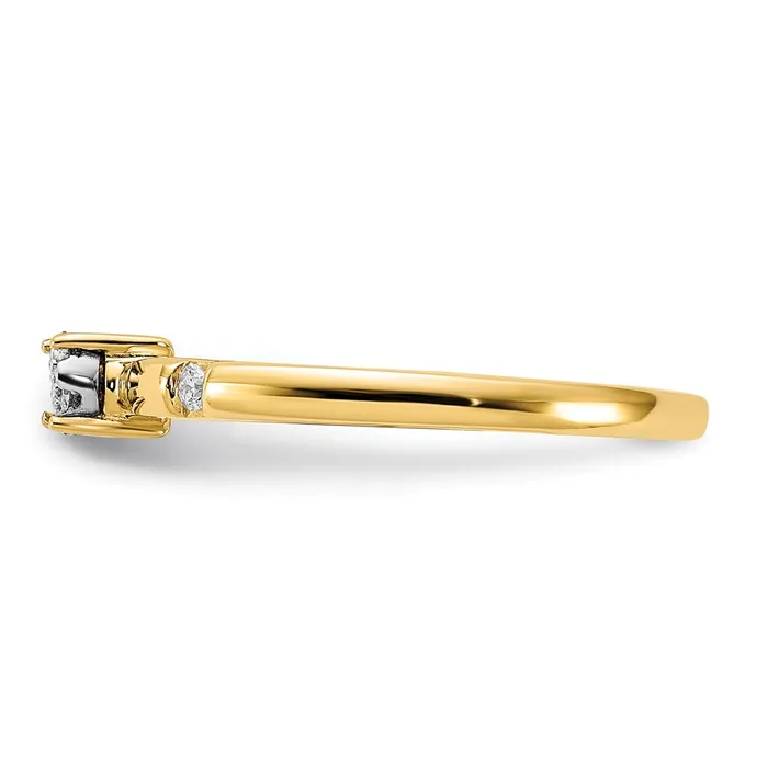 Rings Solid 14k Yellow Gold Simulated CZ Cluster Ring Goldia