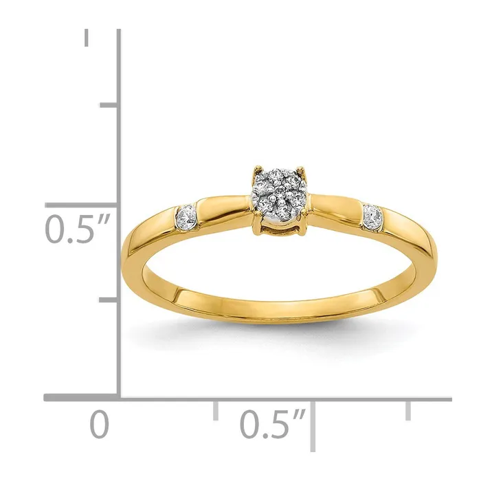 Rings Solid 14k Yellow Gold Simulated CZ Cluster Ring Goldia