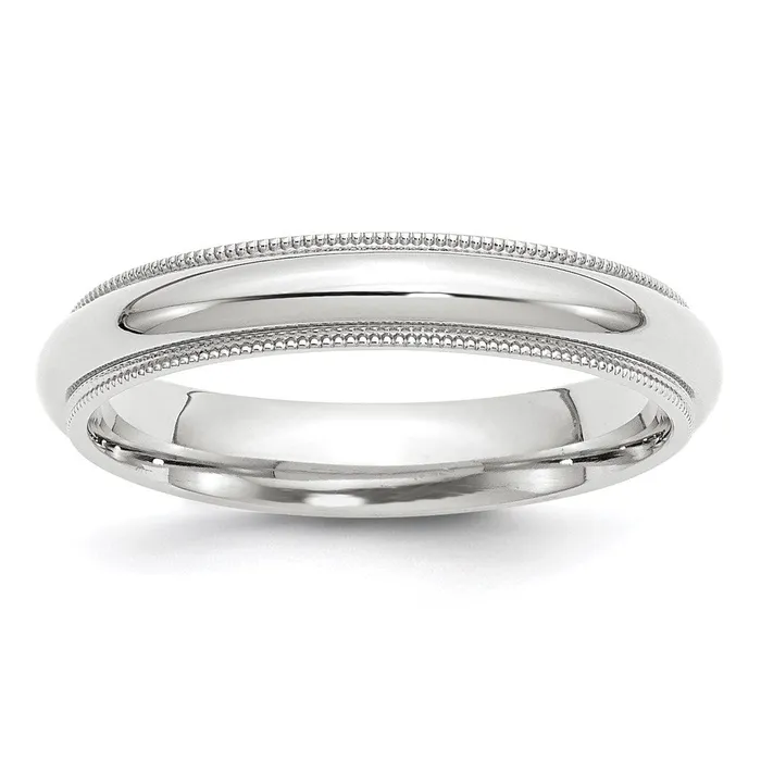Rings Solid 18K White Gold 4mm Milgrain Comfort Fit MensWomens Wedding Band Ring Size 9 Goldia Rings Solid 18K White Gold 4mm Milgrain Comfort Fit MensWomens Wedding Band Ring Size 9 Goldia