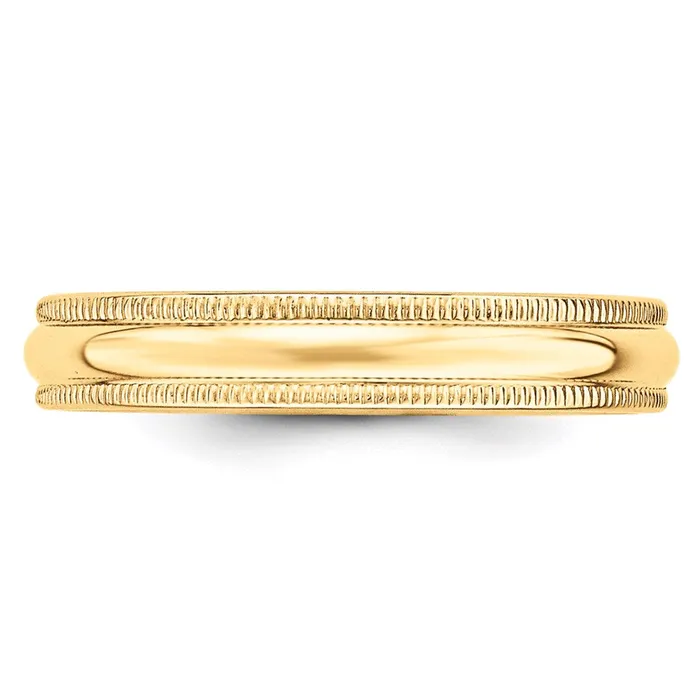 Rings Solid 18K Yellow Gold 4mm Light Weight Milgrain Half Round MensWomens Wedding Band Ring Size 135 Goldia Rings Solid 18K Yellow Gold 4mm Light Weight Milgrain Half Round MensWomens Wedding Band Ring Size 135 Goldia