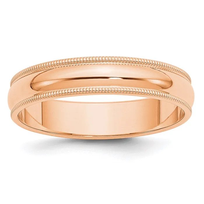 Rings Solid 18K Yellow Gold Rose Gold 5mm Milgrain HalfRound Wedding MensWomens Wedding Band Ring Size 105 Goldia Rings Solid 18K Yellow Gold Rose Gold 5mm Milgrain HalfRound Wedding MensWomens Wedding Band Ring Size 105 Goldia