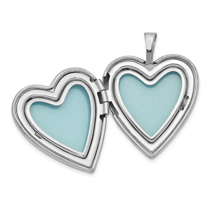 Rings Sterling Silver Rhodiumplated 20mm Forever with Diamond Star Heart Locket Goldia