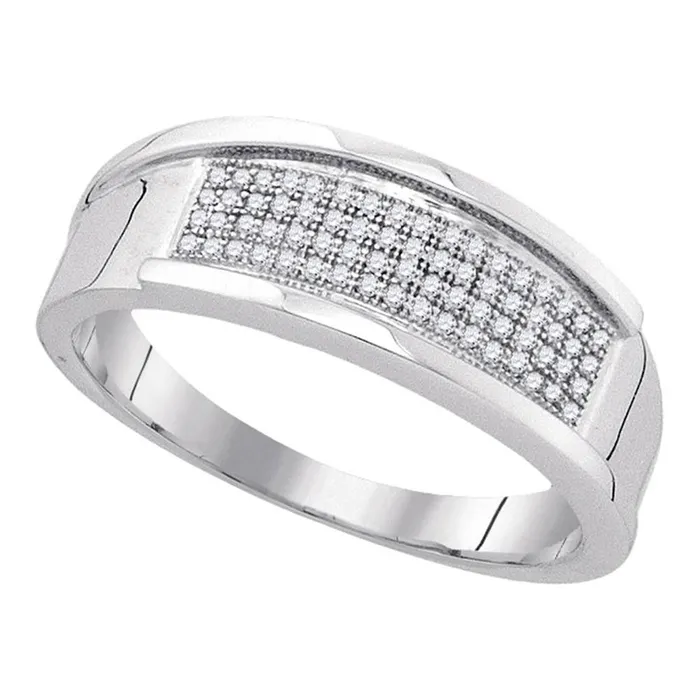 Rings Sterling Silver Round Diamond Four Row Wedding Band Ring 15 Cttw gndatlanta Rings Sterling Silver Round Diamond Four Row Wedding Band Ring 15 Cttw gndatlanta