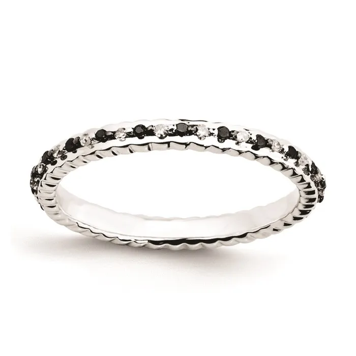 Rings Sterling Silver Stackable Expressions Black u0026 White Diamond Ring Goldia Rings Sterling Silver Stackable Expressions Black u0026 White Diamond Ring Goldia
