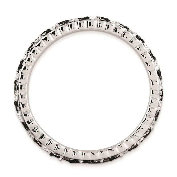 Rings Sterling Silver Stackable Expressions Black u0026 White Diamond Ring Goldia