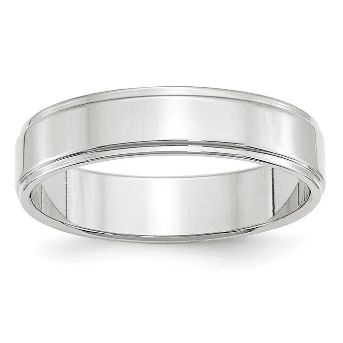 Solid 10K White Gold 5mm Flat with Step Edge MensWomens Wedding Band Ring Size 45 Goldia Rings Solid 10K White Gold 5mm Flat with Step Edge MensWomens Wedding Band Ring Size 45 Goldia Rings