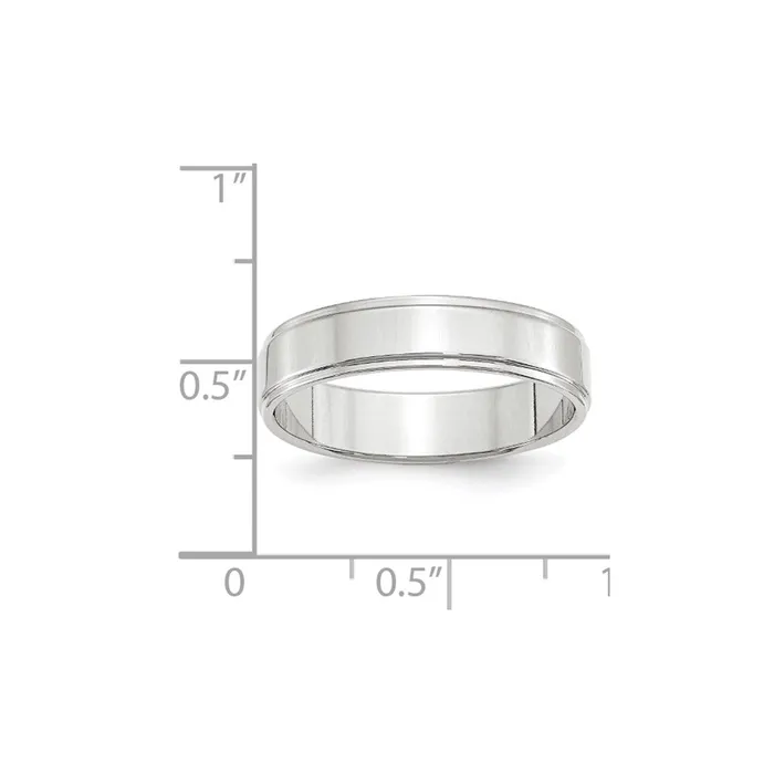 Solid 10K White Gold 5mm Flat with Step Edge MensWomens Wedding Band Ring Size 45 Goldia Rings Solid 10K White Gold 5mm Flat with Step Edge MensWomens Wedding Band Ring Size 45 Goldia Rings