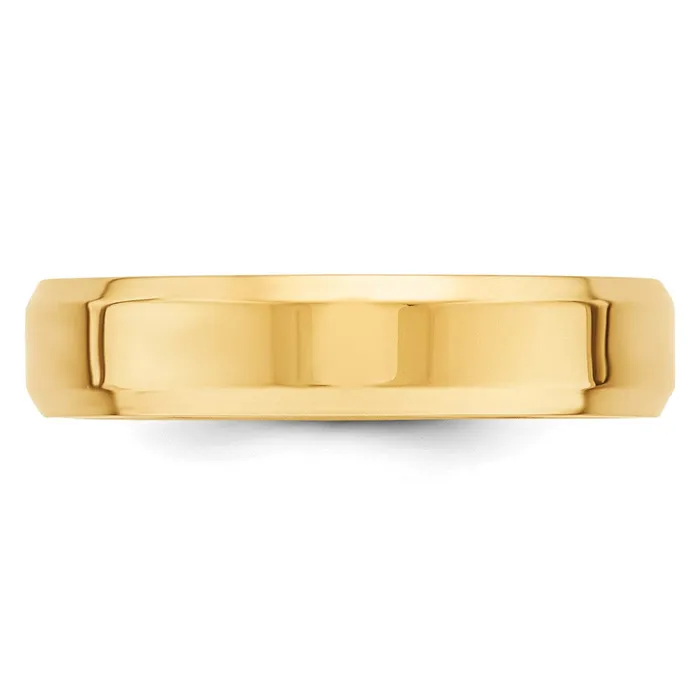 Solid 10K Yellow Gold 5mm Bevel Edge Comfort Fit MensWomens Wedding Band Ring Size 135 Goldia Rings Solid 10K Yellow Gold 5mm Bevel Edge Comfort Fit MensWomens Wedding Band Ring Size 135 Goldia Rings