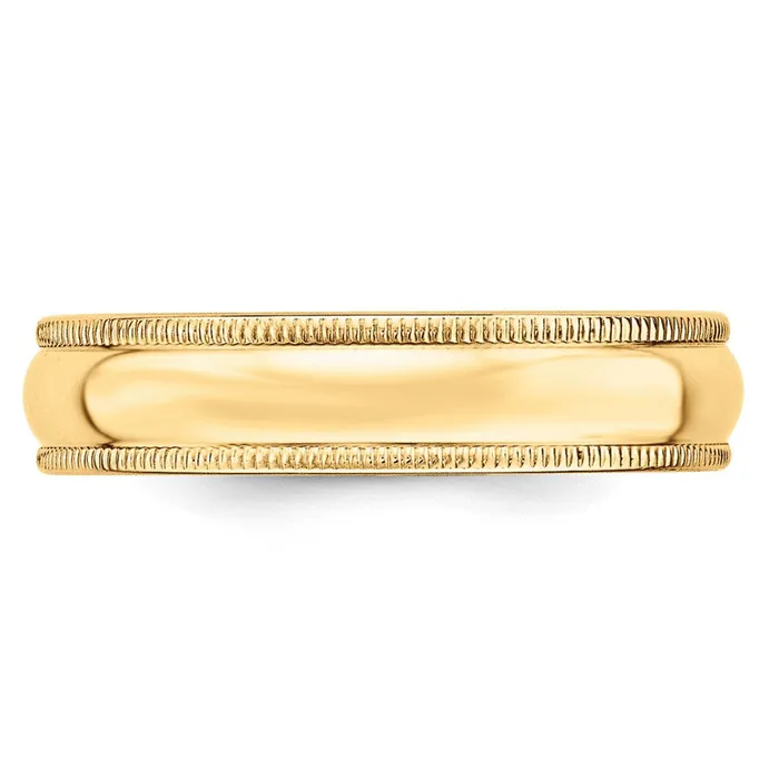 Solid 10K Yellow Gold 5mm Light Weight Milgrain Half Round MensWomens Wedding Band Ring Size 75 Goldia Rings Solid 10K Yellow Gold 5mm Light Weight Milgrain Half Round MensWomens Wedding Band Ring Size 75 Goldia Rings