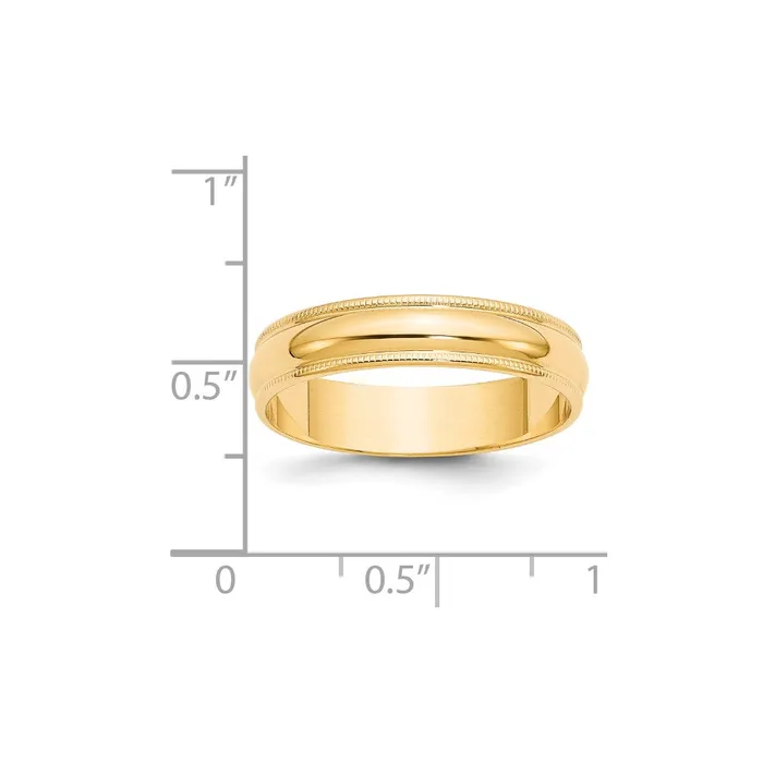 Solid 10K Yellow Gold 5mm Light Weight Milgrain Half Round MensWomens Wedding Band Ring Size 75 Goldia Rings Solid 10K Yellow Gold 5mm Light Weight Milgrain Half Round MensWomens Wedding Band Ring Size 75 Goldia Rings