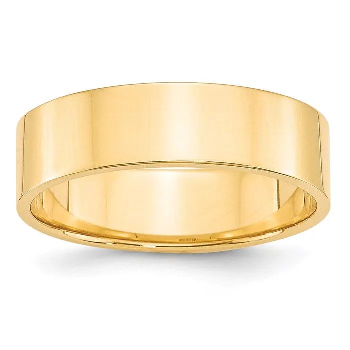 Solid 10K Yellow Gold 6mm Light Weight Flat MensWomens Wedding Band Ring Size 9 Goldia Rings Solid 10K Yellow Gold 6mm Light Weight Flat MensWomens Wedding Band Ring Size 9 Goldia Rings
