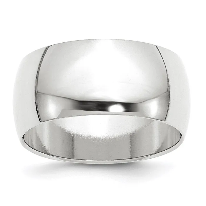 Solid 14K White Gold 10mm Half Round MensWomens Wedding Band Ring Size 55 Goldia Rings Solid 14K White Gold 10mm Half Round MensWomens Wedding Band Ring Size 55 Goldia Rings
