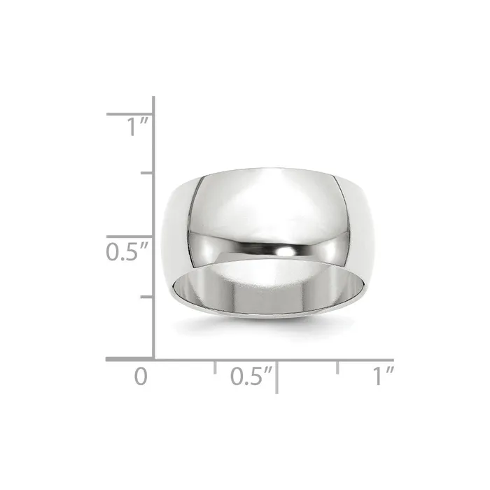 Solid 14K White Gold 10mm Half Round MensWomens Wedding Band Ring Size 55 Goldia Rings Solid 14K White Gold 10mm Half Round MensWomens Wedding Band Ring Size 55 Goldia Rings