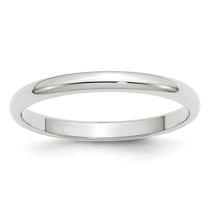 Solid 14K White Gold 25mm Half Round MensWomens Wedding Band Ring Size 65 Goldia Rings Solid 14K White Gold 25mm Half Round MensWomens Wedding Band Ring Size 65 Goldia Rings