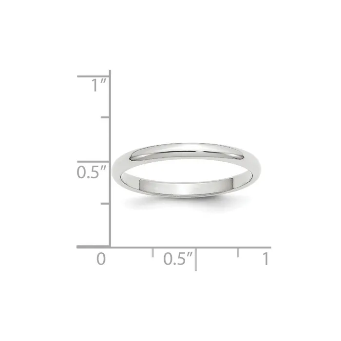 Solid 14K White Gold 25mm Half Round MensWomens Wedding Band Ring Size 65 Goldia Rings Solid 14K White Gold 25mm Half Round MensWomens Wedding Band Ring Size 65 Goldia Rings