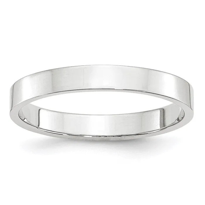 Solid 14K White Gold 3mm Light Weight Flat MensWomens Wedding Band Ring Size 45 Goldia Rings Solid 14K White Gold 3mm Light Weight Flat MensWomens Wedding Band Ring Size 45 Goldia Rings