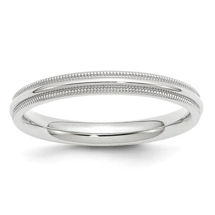 Solid 14K White Gold 3mm Milgrain Comfort Fit MensWomens Wedding Band Ring Size 45 Goldia Rings Solid 14K White Gold 3mm Milgrain Comfort Fit MensWomens Wedding Band Ring Size 45 Goldia Rings