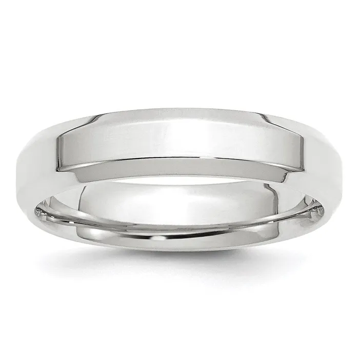 Solid 14K White Gold 5mm Bevel Edge Comfort Fit MensWomens Wedding Band Ring Size 5 Goldia Rings Solid 14K White Gold 5mm Bevel Edge Comfort Fit MensWomens Wedding Band Ring Size 5 Goldia Rings