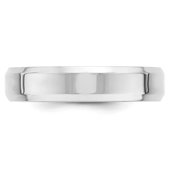 Solid 14K White Gold 5mm Bevel Edge Comfort Fit MensWomens Wedding Band Ring Size 5 Goldia Rings Solid 14K White Gold 5mm Bevel Edge Comfort Fit MensWomens Wedding Band Ring Size 5 Goldia Rings