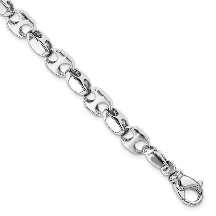 Solid 14K White Gold 825 inch 72mm Hand Polished Fancy Link with Fancy Lobster Clasp Bracelet MDS Bracelets Solid 14K White Gold 825 inch 72mm Hand Polished Fancy Link with Fancy Lobster Clasp Bracelet MDS Bracelets
