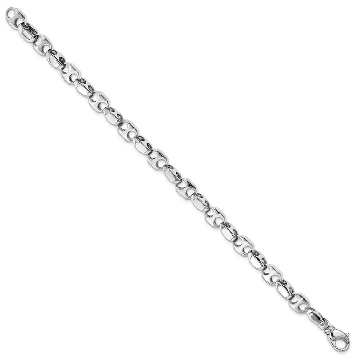 Solid 14K White Gold 825 inch 72mm Hand Polished Fancy Link with Fancy Lobster Clasp Bracelet MDS Bracelets Solid 14K White Gold 825 inch 72mm Hand Polished Fancy Link with Fancy Lobster Clasp Bracelet MDS Bracelets