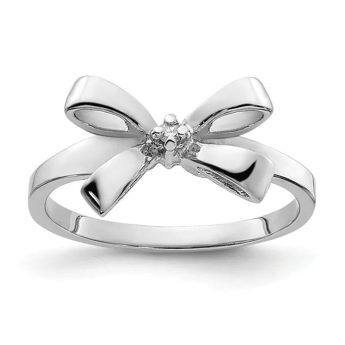 Solid 14k White Gold A Simulated CZ Ring Goldia Rings