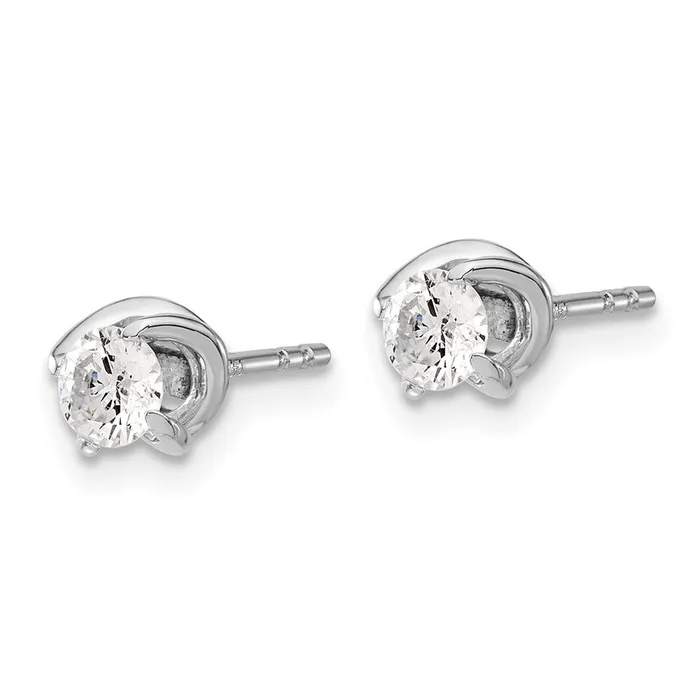 Solid 14k White Gold Fancy Twist Simulated CZ Earrings Goldia Earrings Solid 14k White Gold Fancy Twist Simulated CZ Earrings Goldia Earrings
