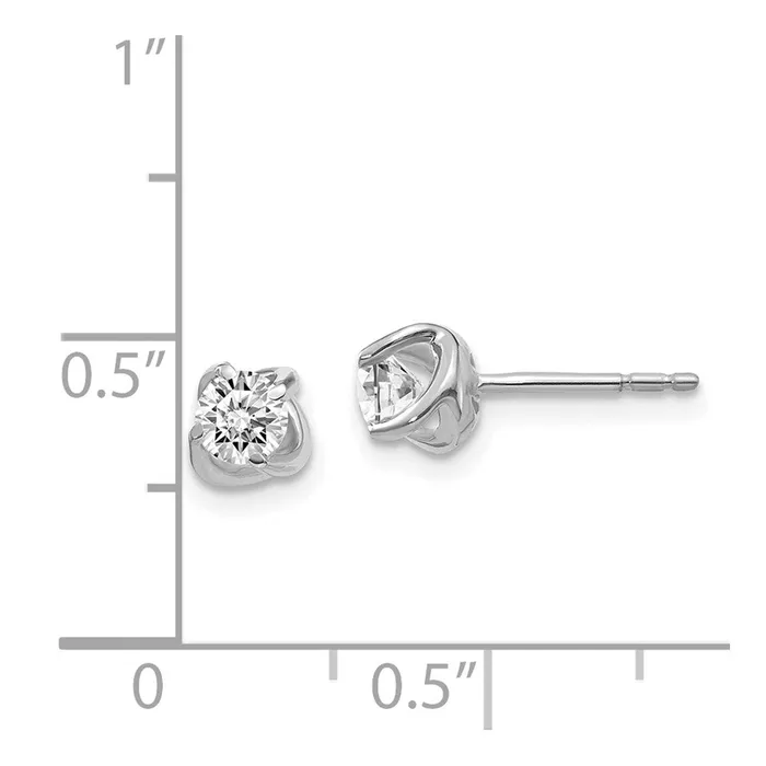 Solid 14k White Gold Fancy Twist Simulated CZ Earrings Goldia Earrings Solid 14k White Gold Fancy Twist Simulated CZ Earrings Goldia Earrings