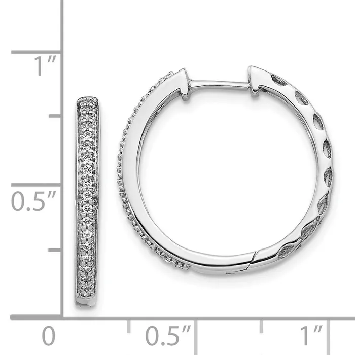 Solid 14k White Gold Simulated CZ 2mm Hinged Hoop Earrings Goldia Earrings