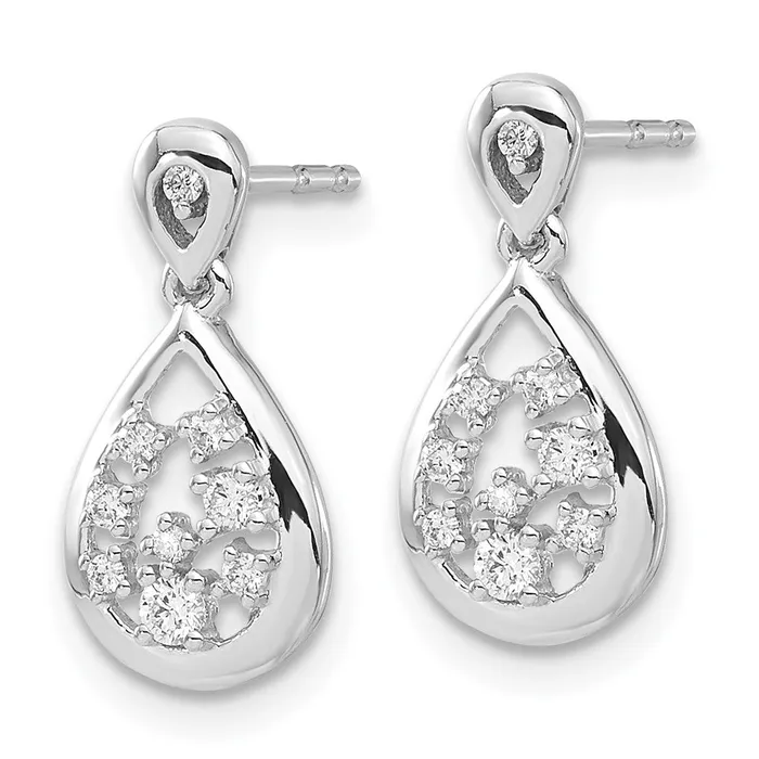 Solid 14k White Gold Simulated CZ Post Earrings Goldia Earrings Solid 14k White Gold Simulated CZ Post Earrings Goldia Earrings