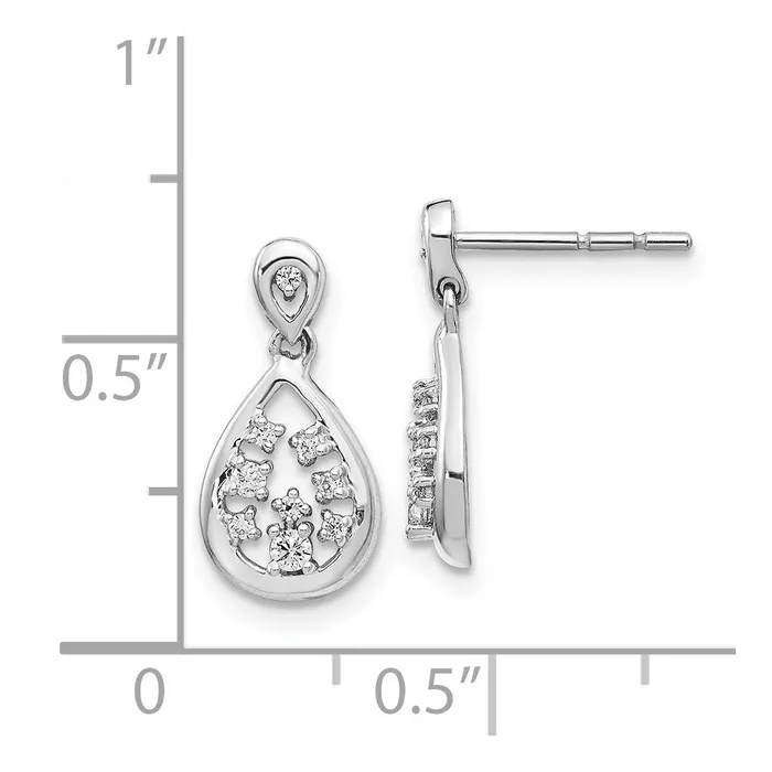 Solid 14k White Gold Simulated CZ Post Earrings Goldia Earrings Solid 14k White Gold Simulated CZ Post Earrings Goldia Earrings