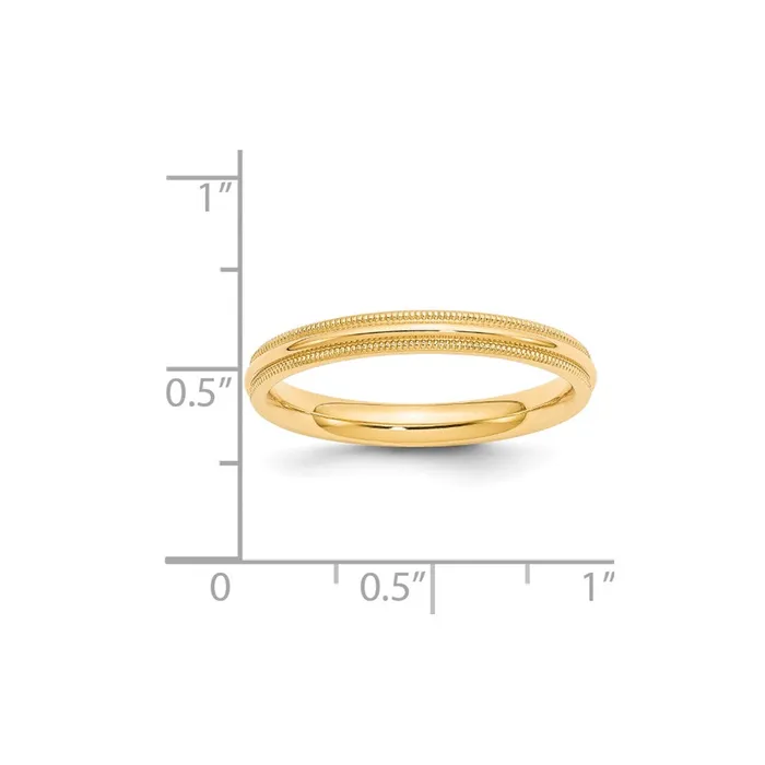 Solid 14K Yellow Gold 3mm Milgrain Comfort Fit MensWomens Wedding Band Ring Size 11 Goldia Rings Solid 14K Yellow Gold 3mm Milgrain Comfort Fit MensWomens Wedding Band Ring Size 11 Goldia Rings