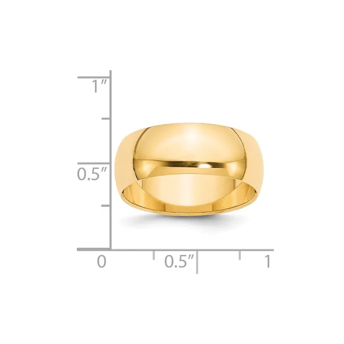 Solid 14K Yellow Gold 8mm HalfRound Wedding MensWomens Wedding Band Ring Size 6 Goldia Rings Solid 14K Yellow Gold 8mm HalfRound Wedding MensWomens Wedding Band Ring Size 6 Goldia Rings