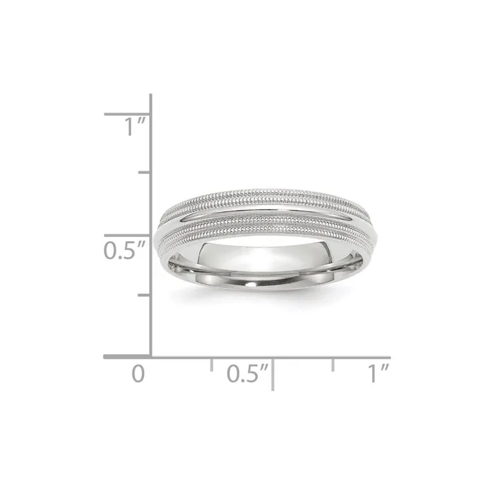 Solid 18K White Gold 5mm Double Milgrain Comfort Fit MensWomens Wedding Band Ring Size 125 Goldia Rings Solid 18K White Gold 5mm Double Milgrain Comfort Fit MensWomens Wedding Band Ring Size 125 Goldia Rings