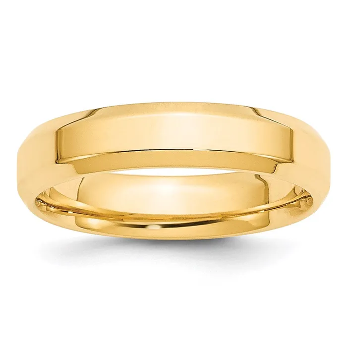 Solid 18K Yellow Gold 5mm Bevel Edge Comfort Fit MensWomens Wedding Band Ring Size 14 Goldia Rings Solid 18K Yellow Gold 5mm Bevel Edge Comfort Fit MensWomens Wedding Band Ring Size 14 Goldia Rings