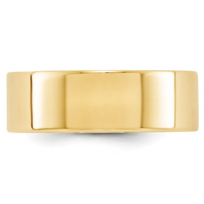 Solid 18K Yellow Gold 7mm Light Weight Flat MensWomens Wedding Band Ring Size 5 Goldia Rings Solid 18K Yellow Gold 7mm Light Weight Flat MensWomens Wedding Band Ring Size 5 Goldia Rings