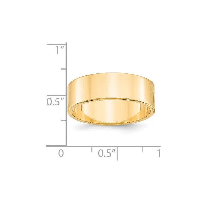 Solid 18K Yellow Gold 7mm Light Weight Flat MensWomens Wedding Band Ring Size 5 Goldia Rings Solid 18K Yellow Gold 7mm Light Weight Flat MensWomens Wedding Band Ring Size 5 Goldia Rings
