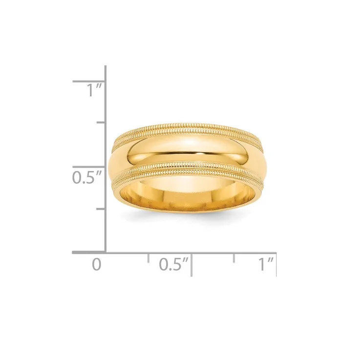 Solid 18K Yellow Gold 8mm Double Milgrain Comfort Fit MensWomens Wedding Band Ring Size 65 Goldia Rings Solid 18K Yellow Gold 8mm Double Milgrain Comfort Fit MensWomens Wedding Band Ring Size 65 Goldia Rings