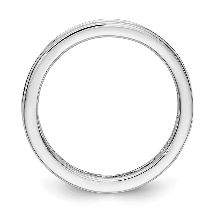Solid Real 14k White Gold Polished 2ct Princess Channel Set CZ Eternity Wedding Band Ring Goldia Rings