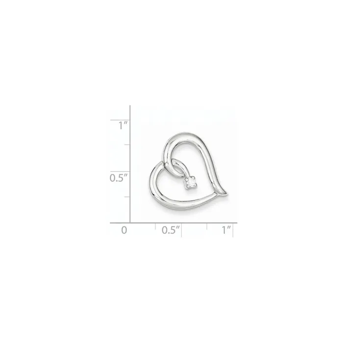 Sterling Silver Diamond Heart Pendant Goldia Necklaces