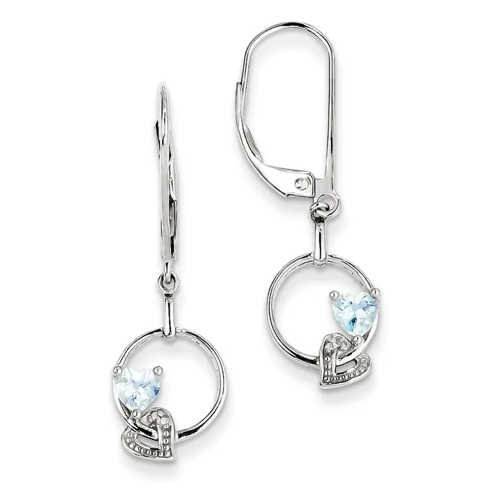 Sterling Silver Light Blue Topaz Diamond Earrings Goldia Earrings