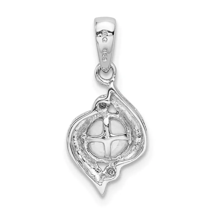 Sterling Silver Rhodium 6mm FW Cultured Pearl u0026 Diamond Pendant Goldia Necklaces
