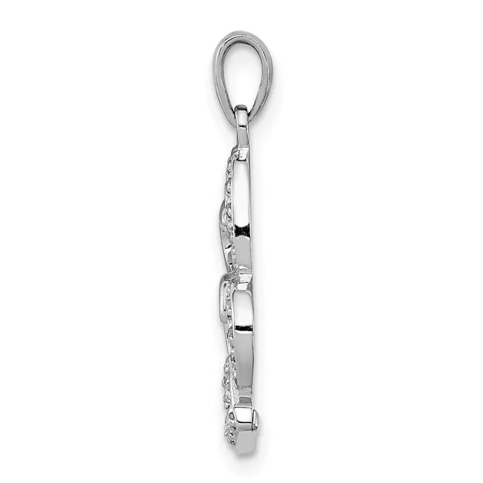 Sterling Silver Rhodium Diamond Heart Pendant Goldia Necklaces